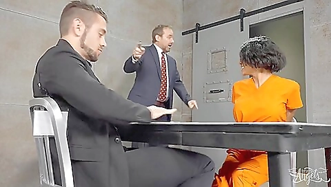 Busty brunette with a tattooed ass is anally fucked