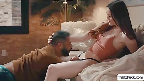 Horny brunette with big tits and natural tits in a hardcore vid