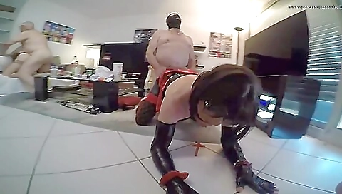 Mature shemale gets fucked in the ass in the amateur vid