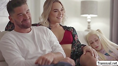 Gorgeous blonde whore sucking and riding a big cock