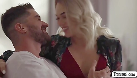 Busty blonde stepsister takes her stepbrother's hard cock