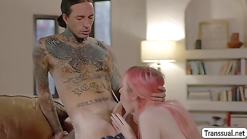 Big dick fucking a tall redhead stepmom in the bathroom