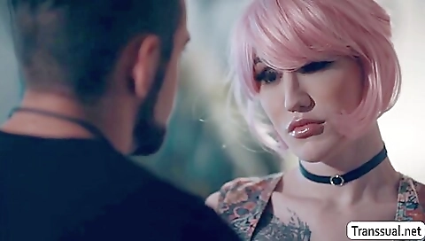 Busty redhead with a tattooed pussy gets her asshole fucked