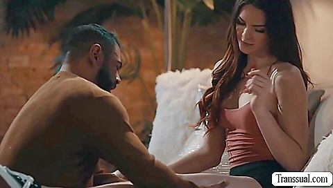 Bareback and step fantasy with a hot brunette stepsister