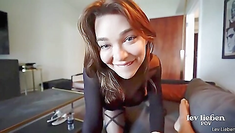 Gorgeous brunette blonde with big boobs fucked on the bed