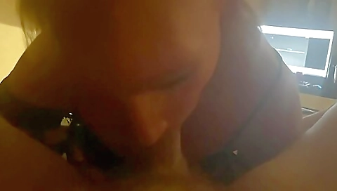 My blonde girlfriend shows off her mouth on camera