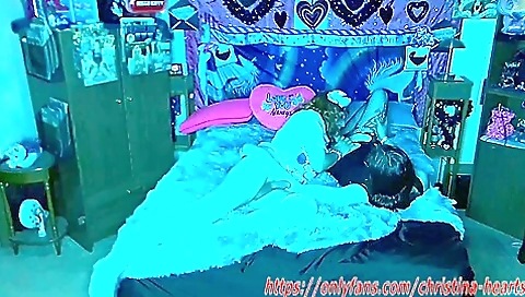 Brunette cosplay with a big black cock and a red head