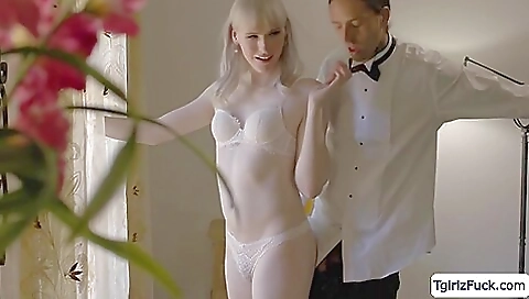 Blonde girl fucked by her boyfriend and stepbrother